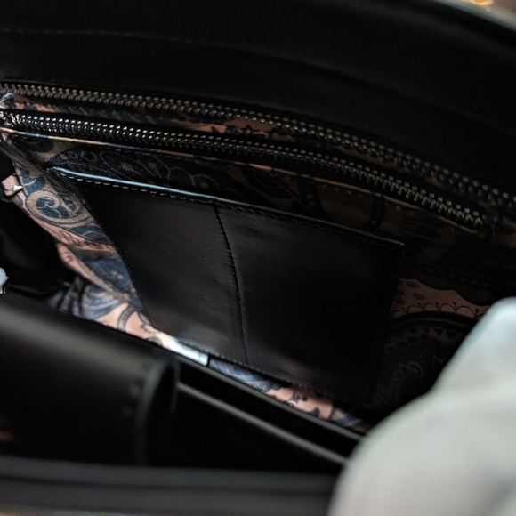 Freida Uberschatz FU Logo Large Leather Handbag W/Dust Bag NWOT MSRP $200 - Picture 8 of 10